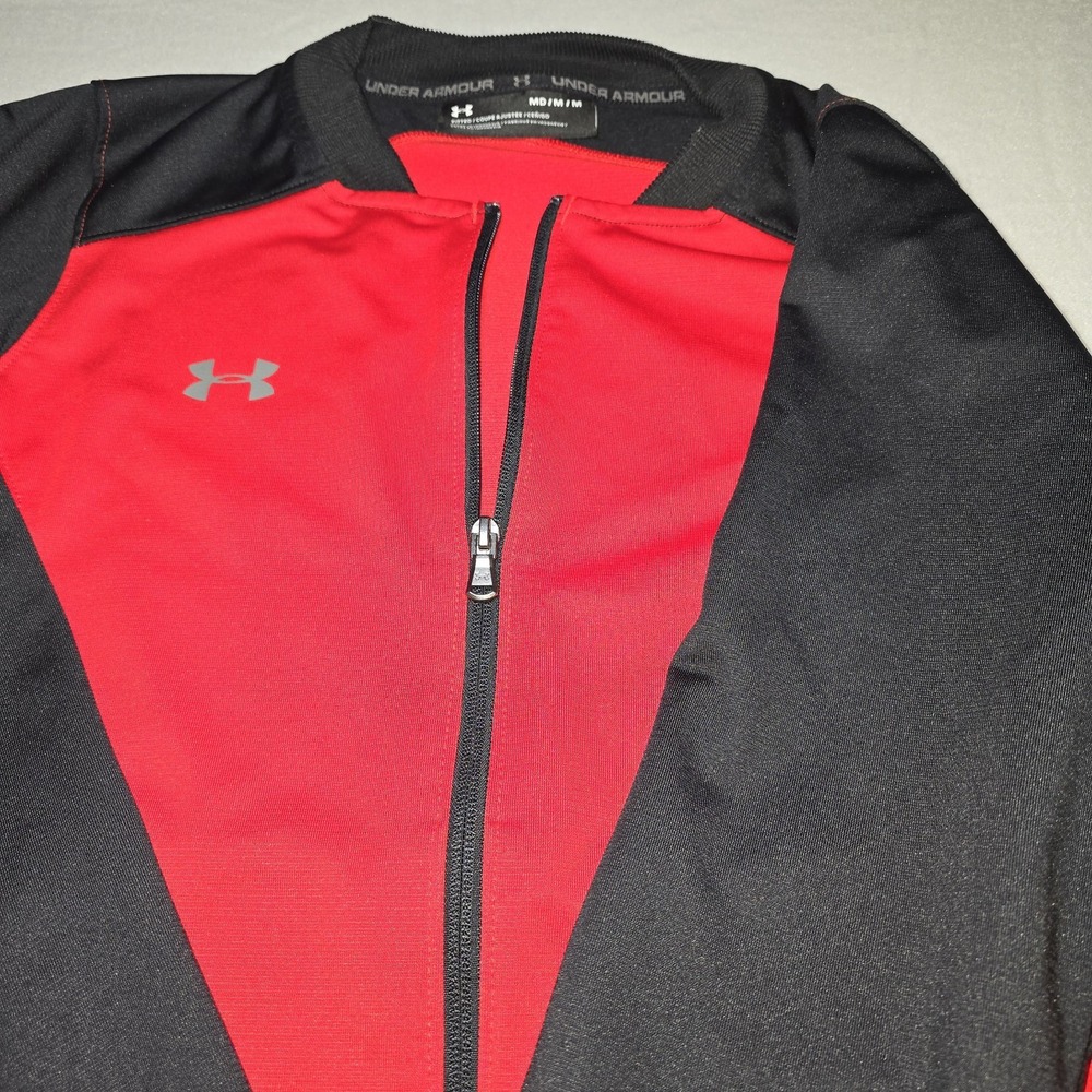 Youth Under Armour Red‎ and Black Fitted Jacket Size Medium Excellent Condition